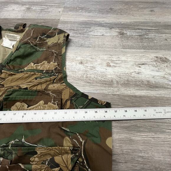 Vintage Northwest Territory Vest Hunting Camo Men's 2XL Cargo 90s Green Brown - Picture 6 of 7